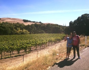 Caroline Ward Holland and Kagen Holland. Theres way too many vineyards up here!