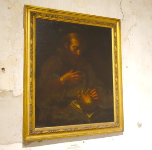 "St. Francis contemplating death"