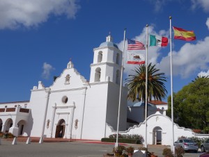 The chapel at SLR, with colonial flags flying